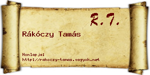 Rákóczy Tamás névjegykártya